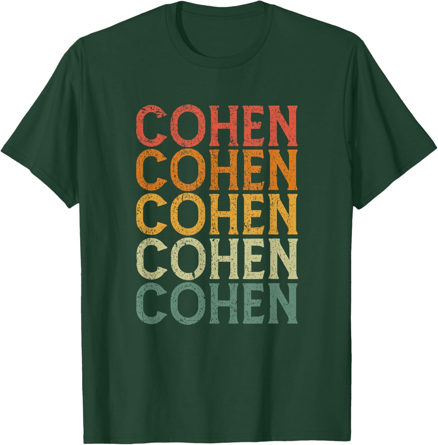 Retro Custom First Name Cohen T-Shirt - T-Shirt | Forest
