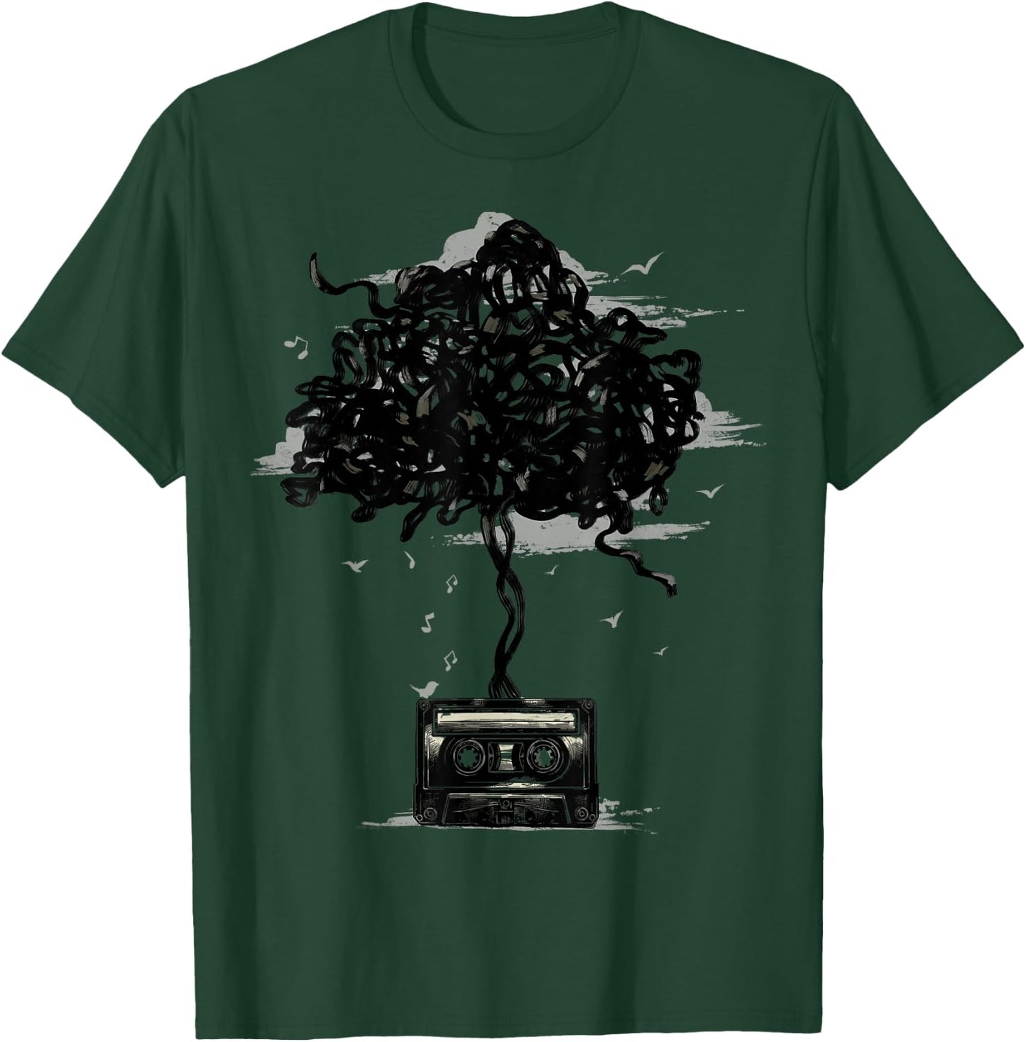 Cassette Tape Shirt 80s Cassette Tree Nature Radio Music T-Shirt - T-Shirt | Forest