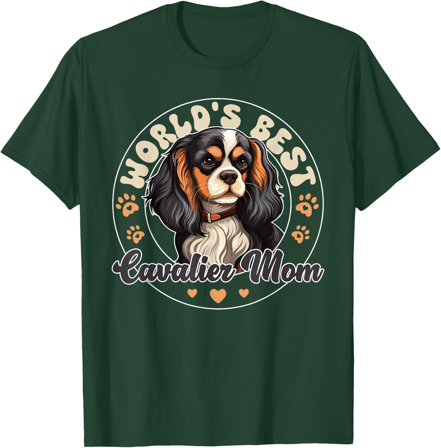 Cavalier King Charles Spaniel Dog World's Best Cavalier Mom T-Shirt - T-Shirt | Forest