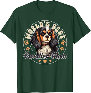 Cavalier King Charles Spaniel Dog World's Best Cavalier Mom T-Shirt - T-Shirt | Forest