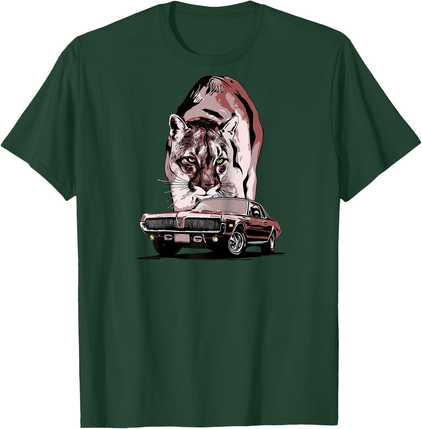 1968 67 68 69 Mercury classic Cougar Vinatge cars Raglan Baseball T-Shirt - T-Shirt | Forest