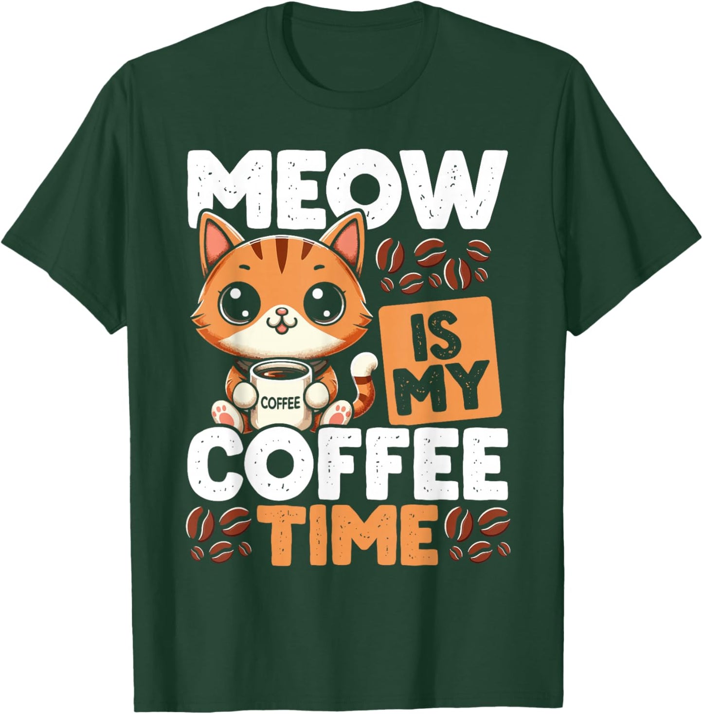 Coffee Cat for Cat Lover Funny Graphic Design Coffee Lover T-Shirt - T-Shirt | Forest