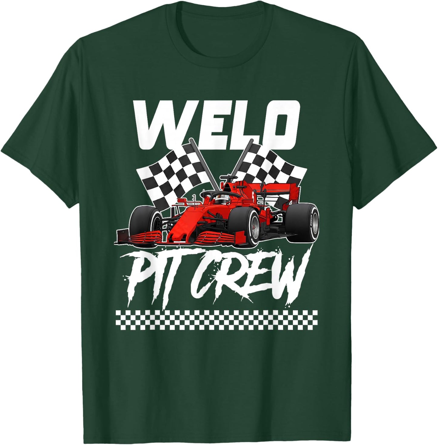 Race Car Birthday Party Racing Family Welo Pit Crew T-Shirt - T-Shirt | Forest