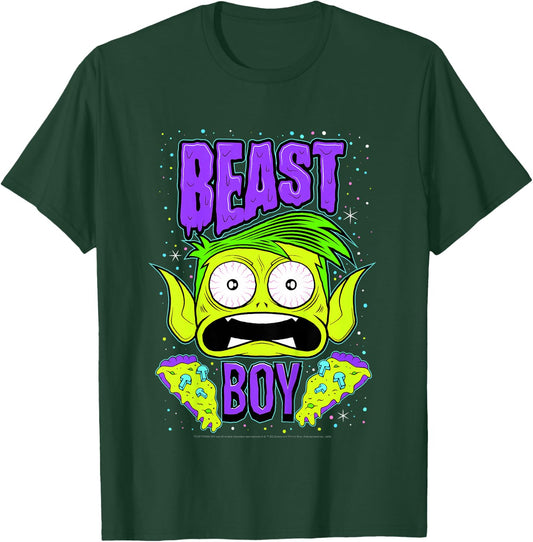 Kids DC Comics Teen Titans Go! Beast Boy Pizza Portrait T-Shirt - T-Shirt | Forest