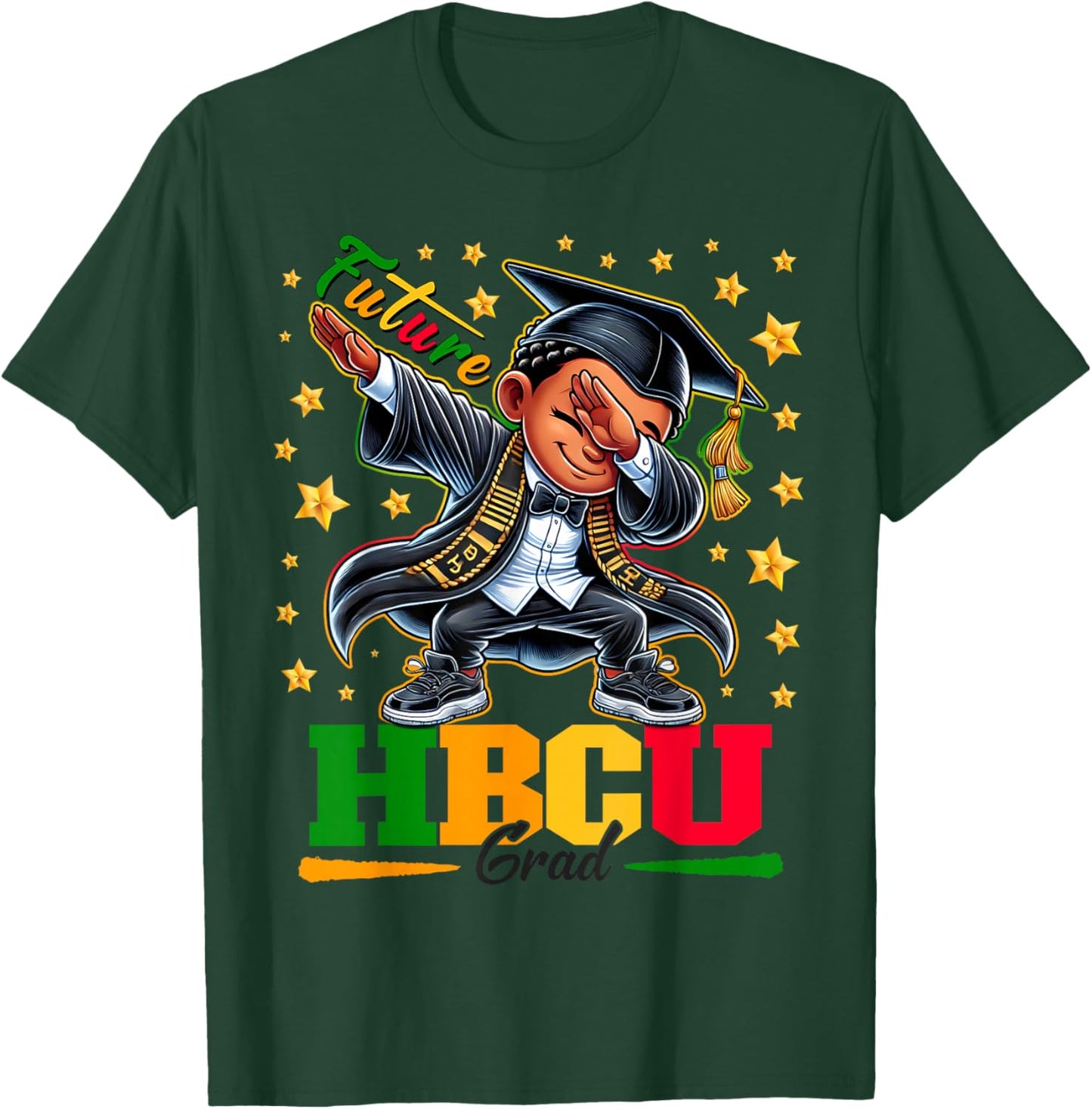Future HBCU Grad Dabbing Kid Graduation for boys Kids T-Shirt - T-Shirt | Forest