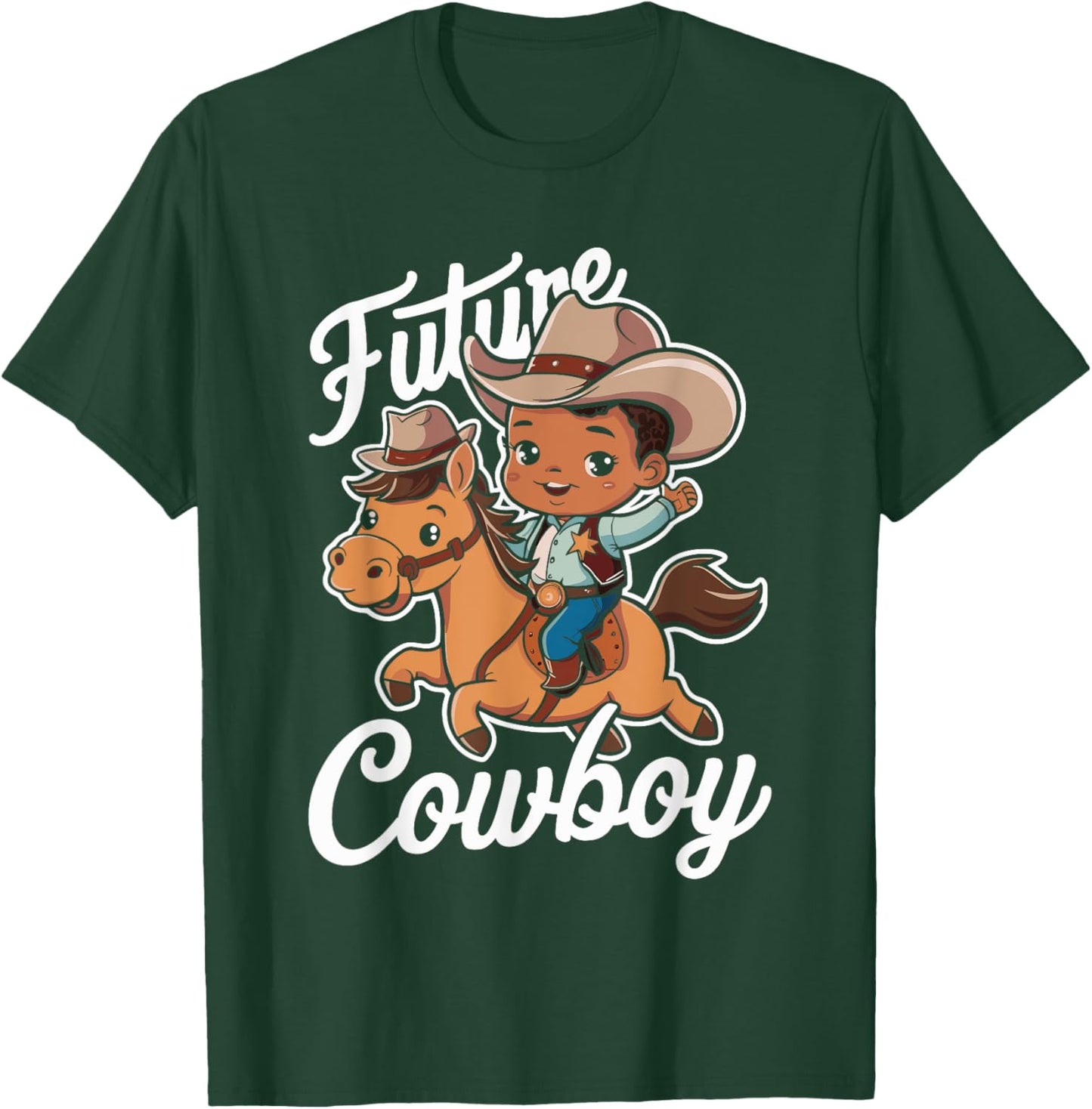 Future Cowboy, African American Cowboy Kid Toddler T-Shirt - T-Shirt | Forest