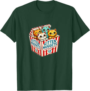 Kitten Nuggets Food Pun Cat Lover Chicken Nuggets T-Shirt - T-Shirt | Forest