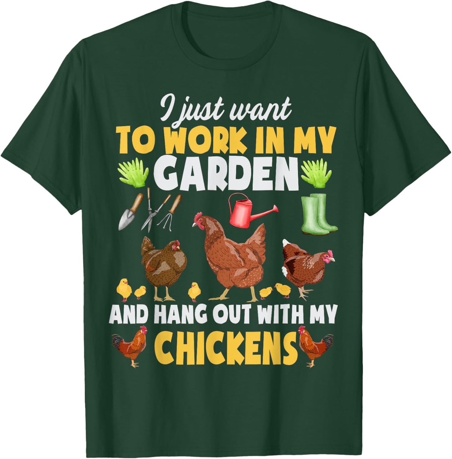 Chicken Animal Farm Garden For Farmer, Men, Women, Gardening T-Shirt - T-Shirt | Forest