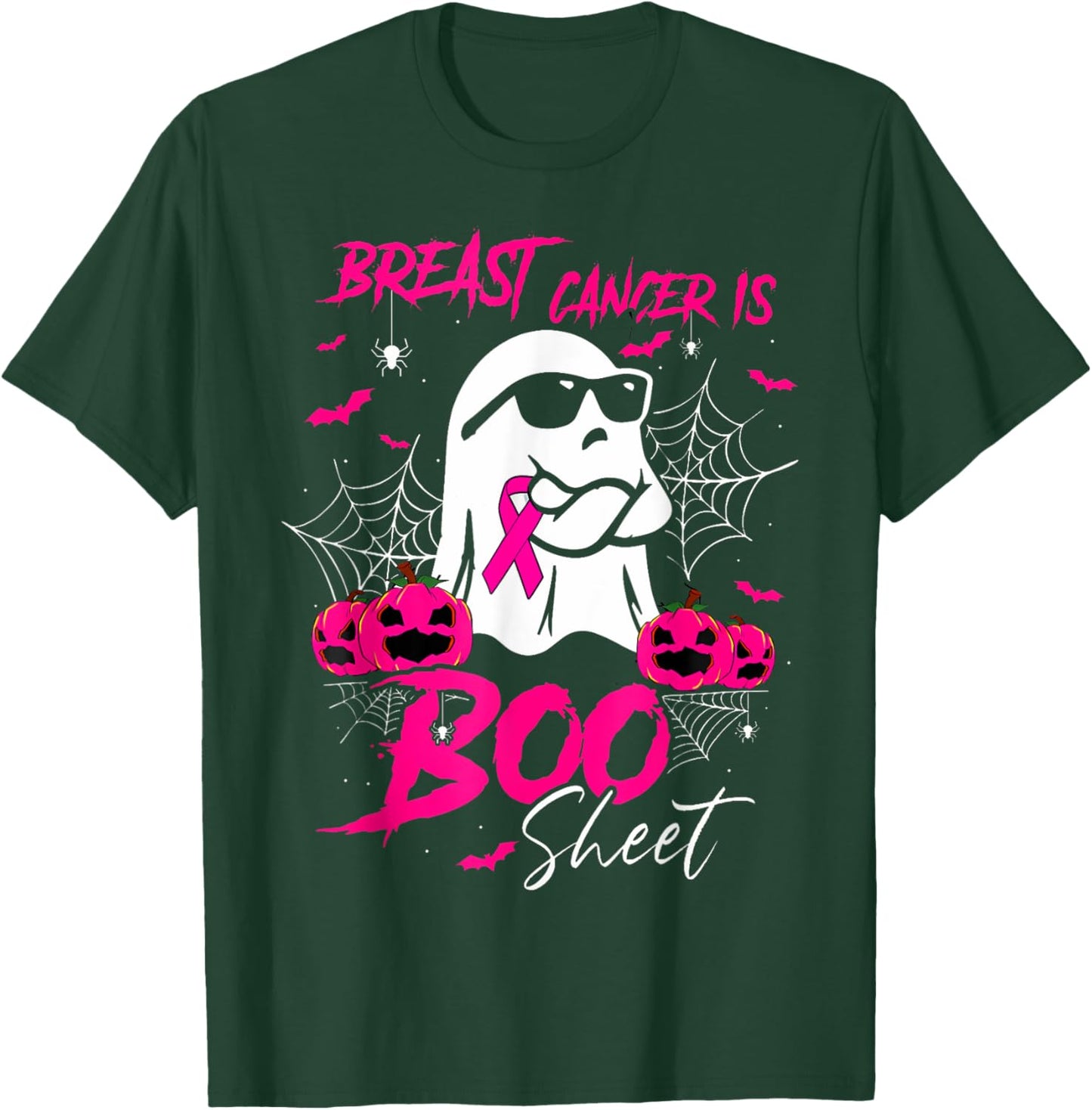 Breast Cancer Is Boo Sheet Breast Cancer Warrior Halloween T-Shirt - T-Shirt | Forest