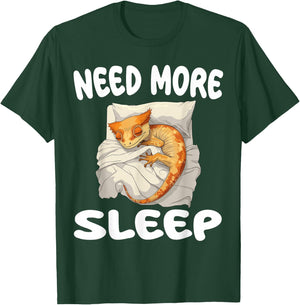 Cute Crested Gecko Need More Sleep Pajamas Nightgown T-Shirt - T-Shirt | Forest