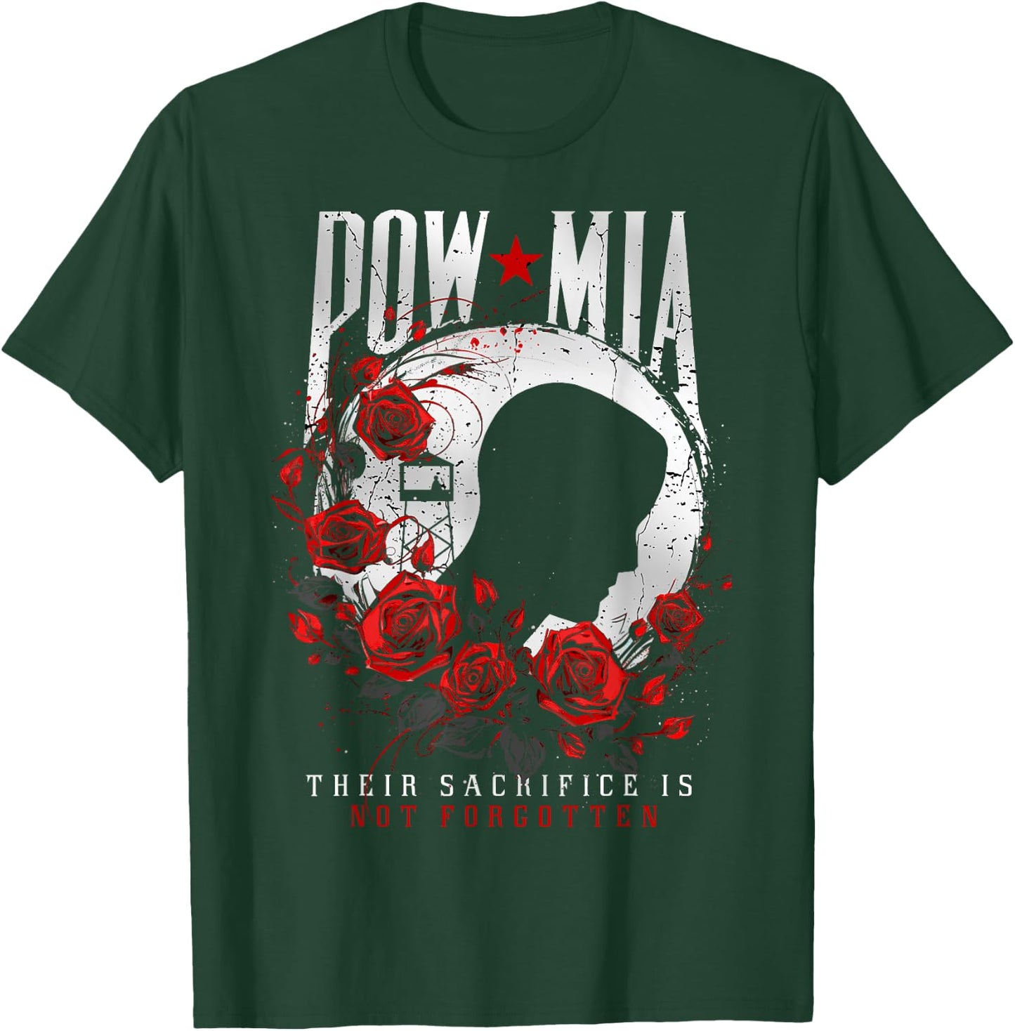 POW/MIA Red Rose T-Shirt - T-Shirt | Forest