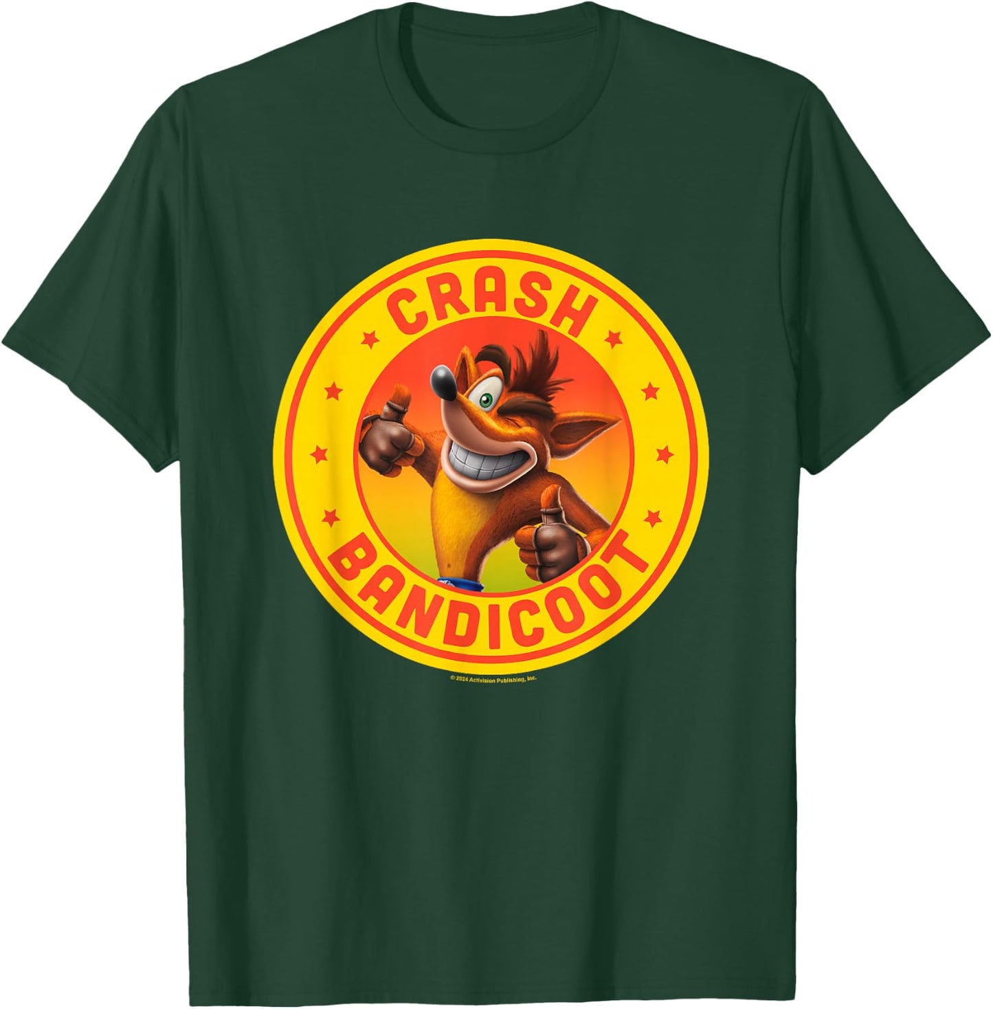 Crash Bandicoot Thumbs Up Star Spangled Logo T-Shirt - T-Shirt | Forest