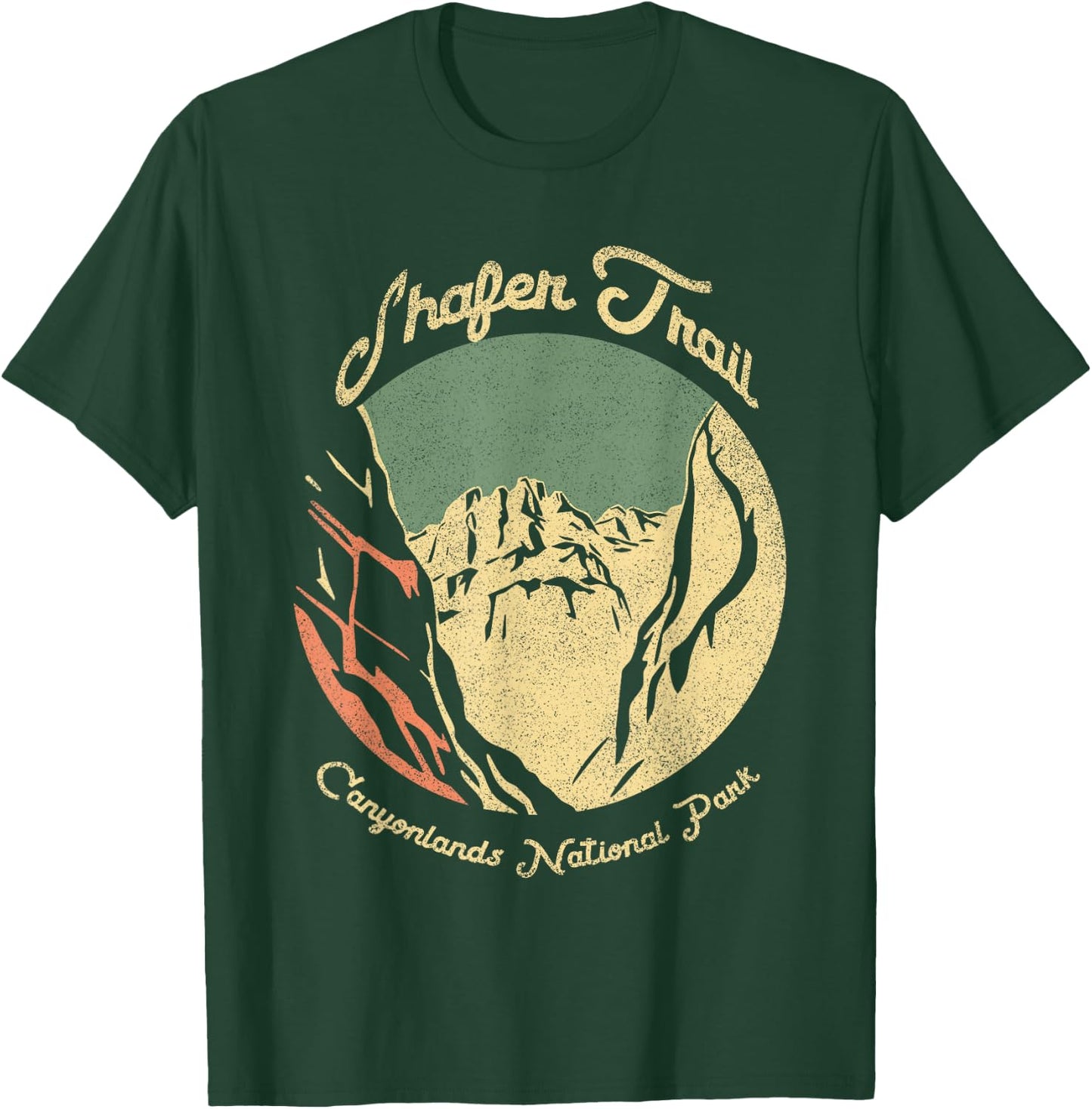 Shafer Trail Canyonlands National Park Vintage Black Version T-Shirt - T-Shirt | Forest