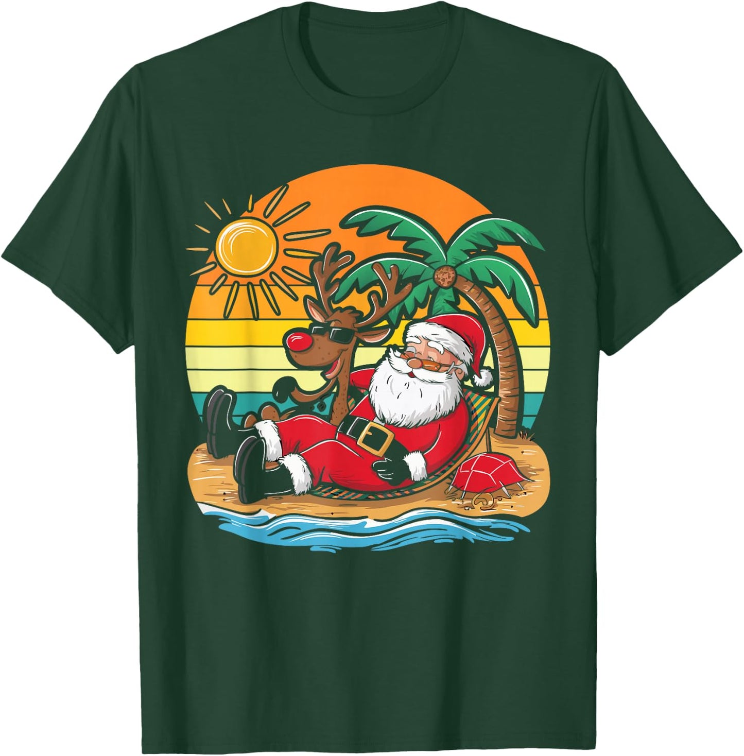 Christmas on The Beach Christmas T-Shirt - T-Shirt | Forest