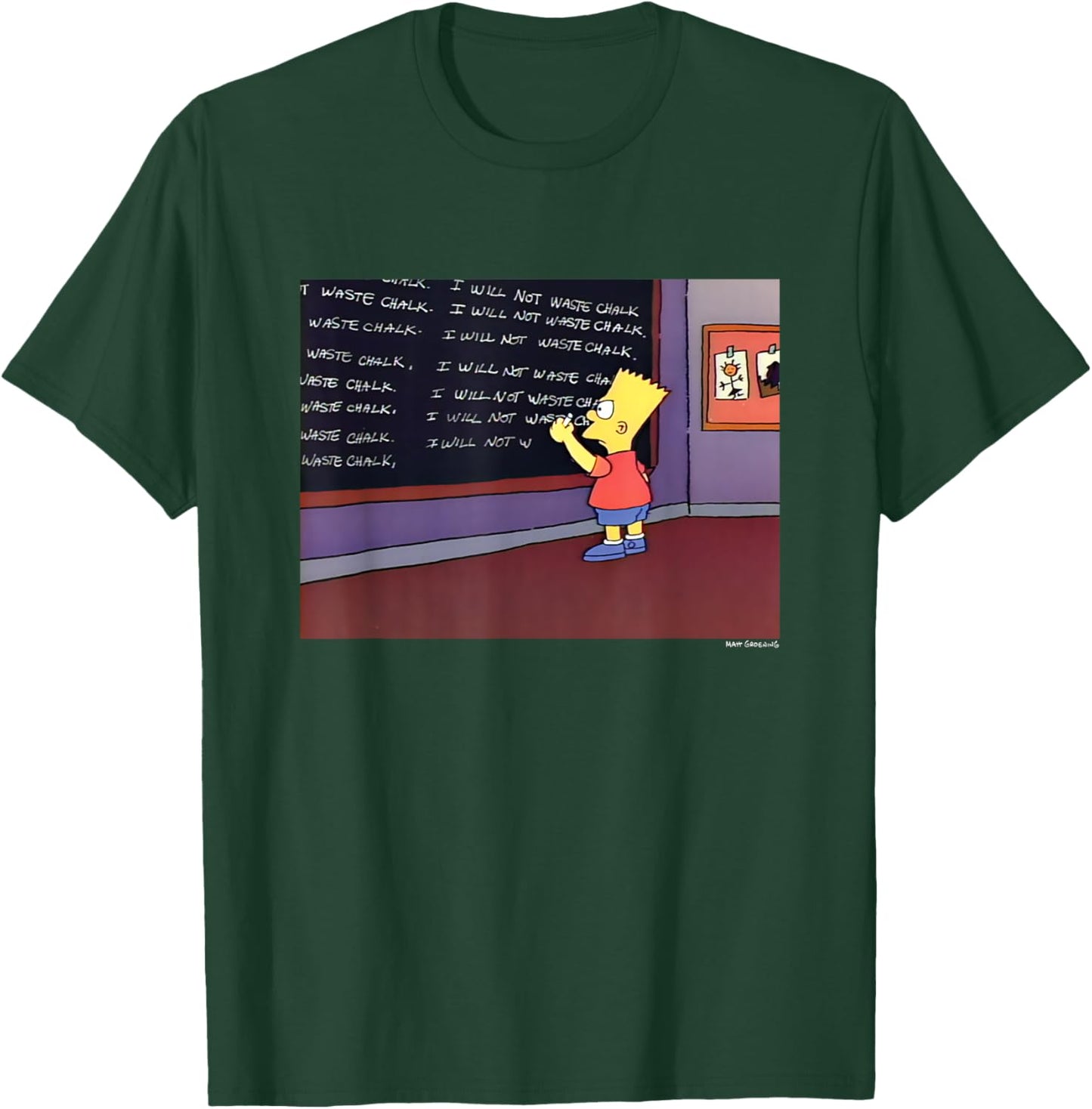The Simpsons Iconic Scene Bart I Will Not Waste Chalk Logo T-Shirt - T-Shirt | Forest