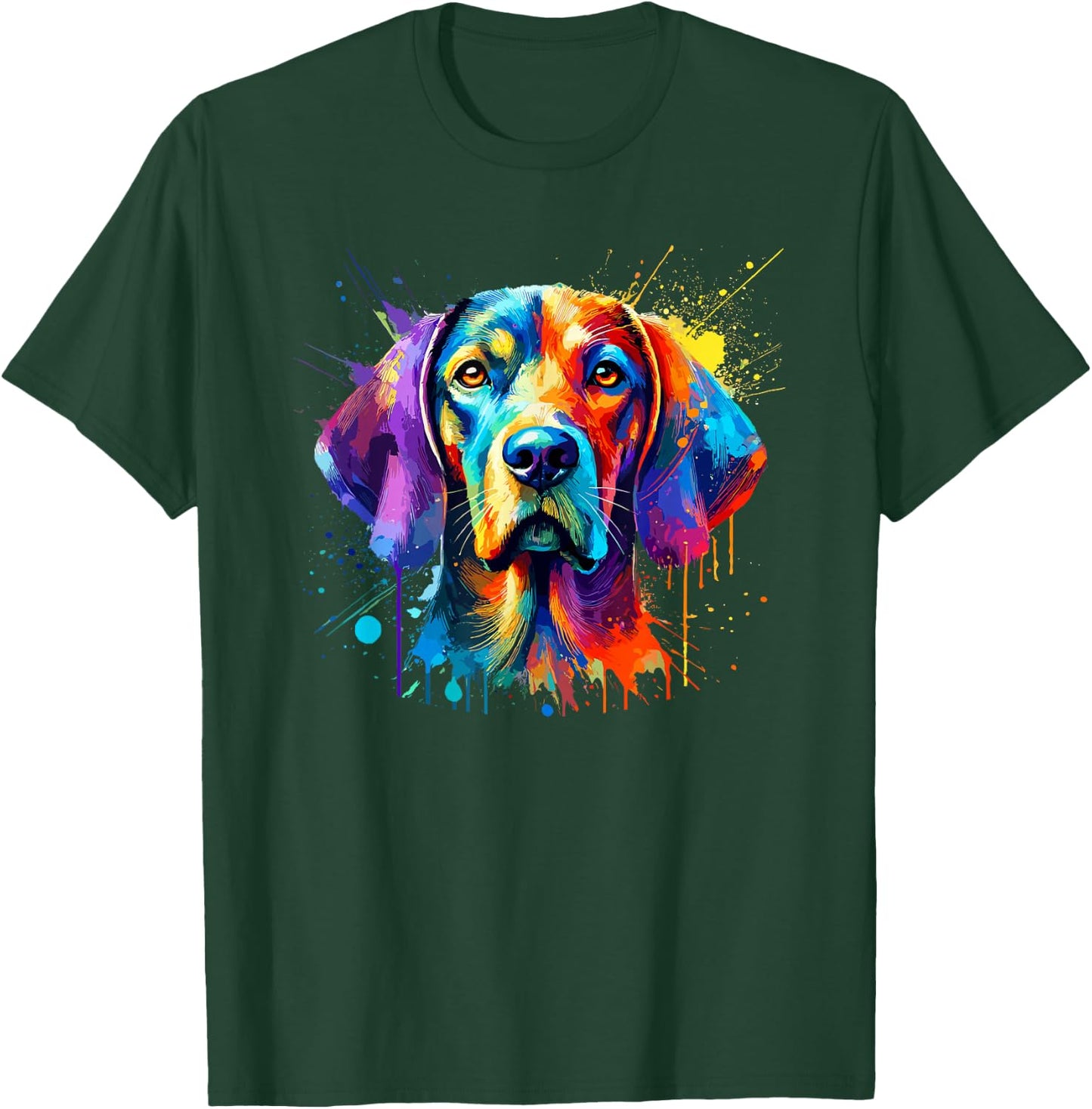 Colorful Splash Art Plott Hound Plott Dog T-Shirt - T-Shirt | Forest
