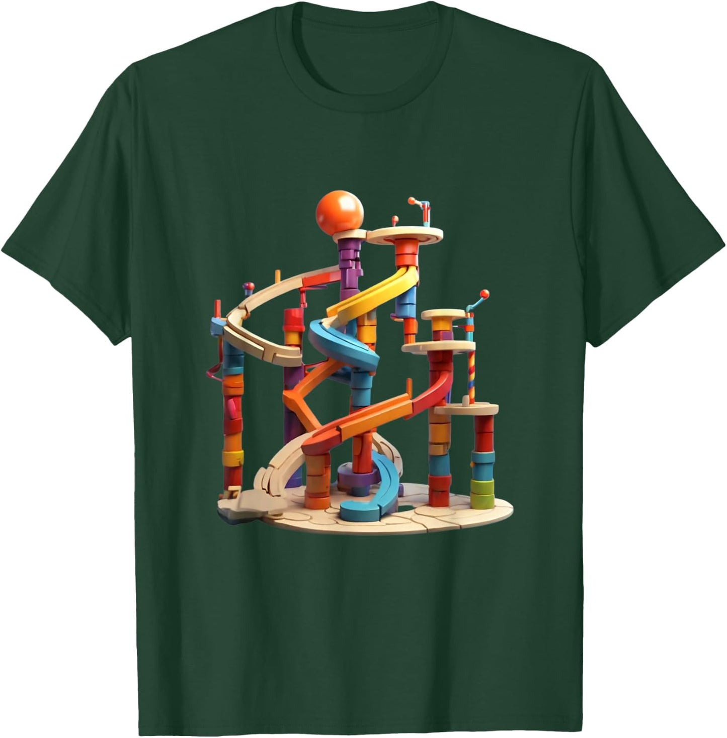 Marble Run Graphic Design T-Shirt - T-Shirt | Forest