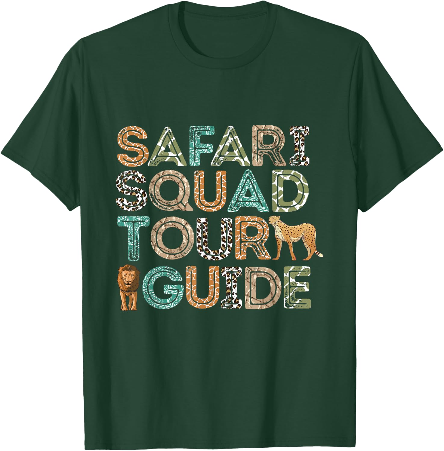Safari Tour Guide Safari Squad Animals Wildlife Safari T-Shirt - T-Shirt | Forest