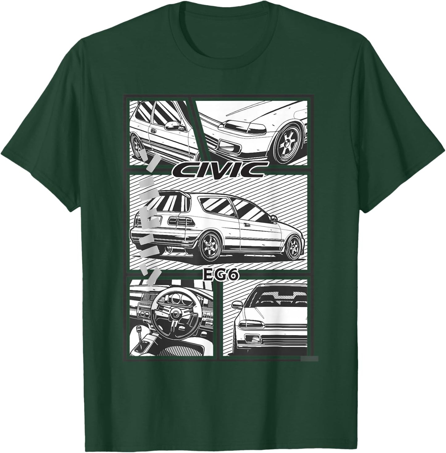 Civic eg 6 Japanese car T-Shirt - T-Shirt | Forest