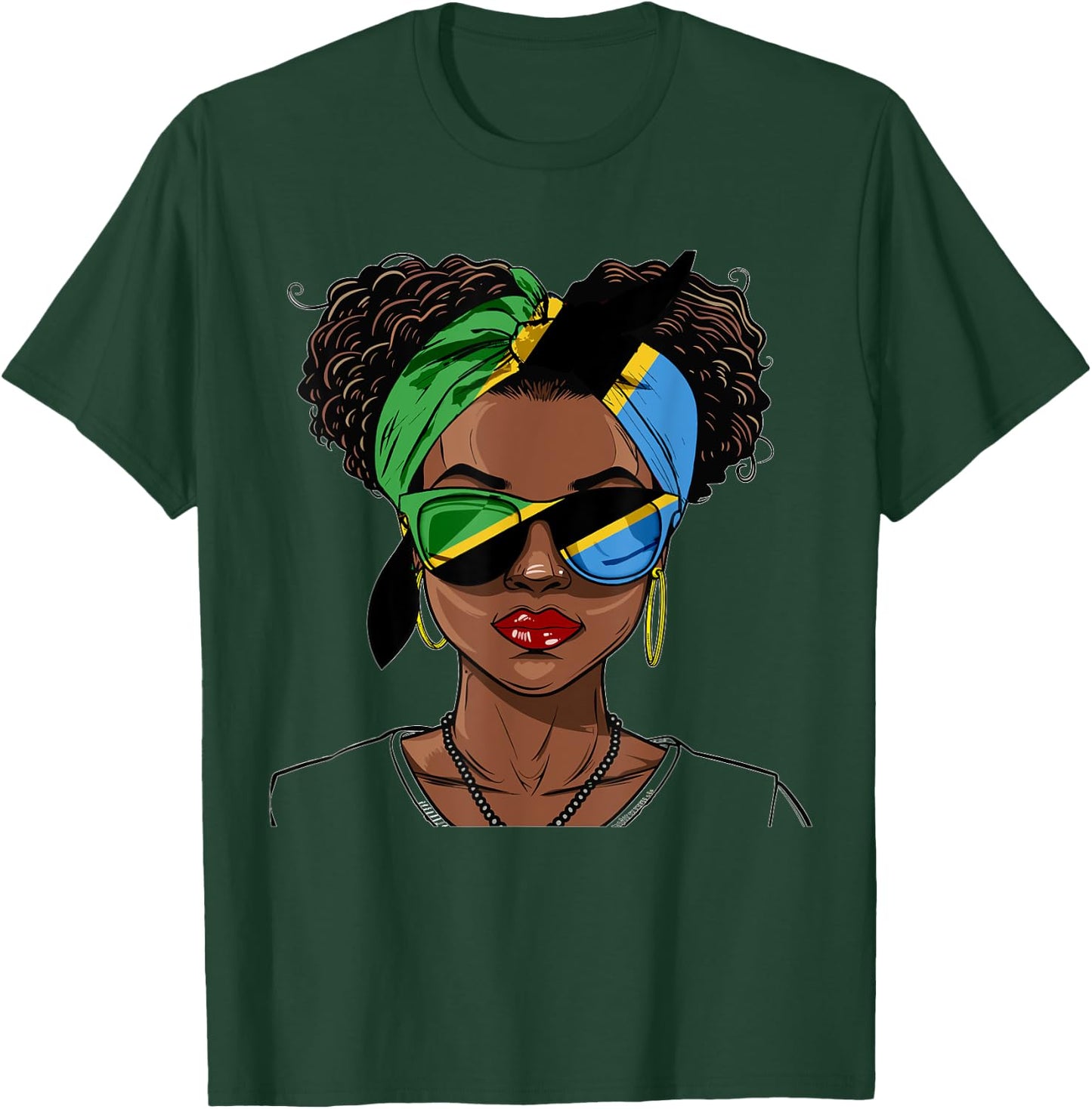 Tanzania Flag Outfit for Woman Uniform Souvenirs Tanzanian T-Shirt - T-Shirt | Forest