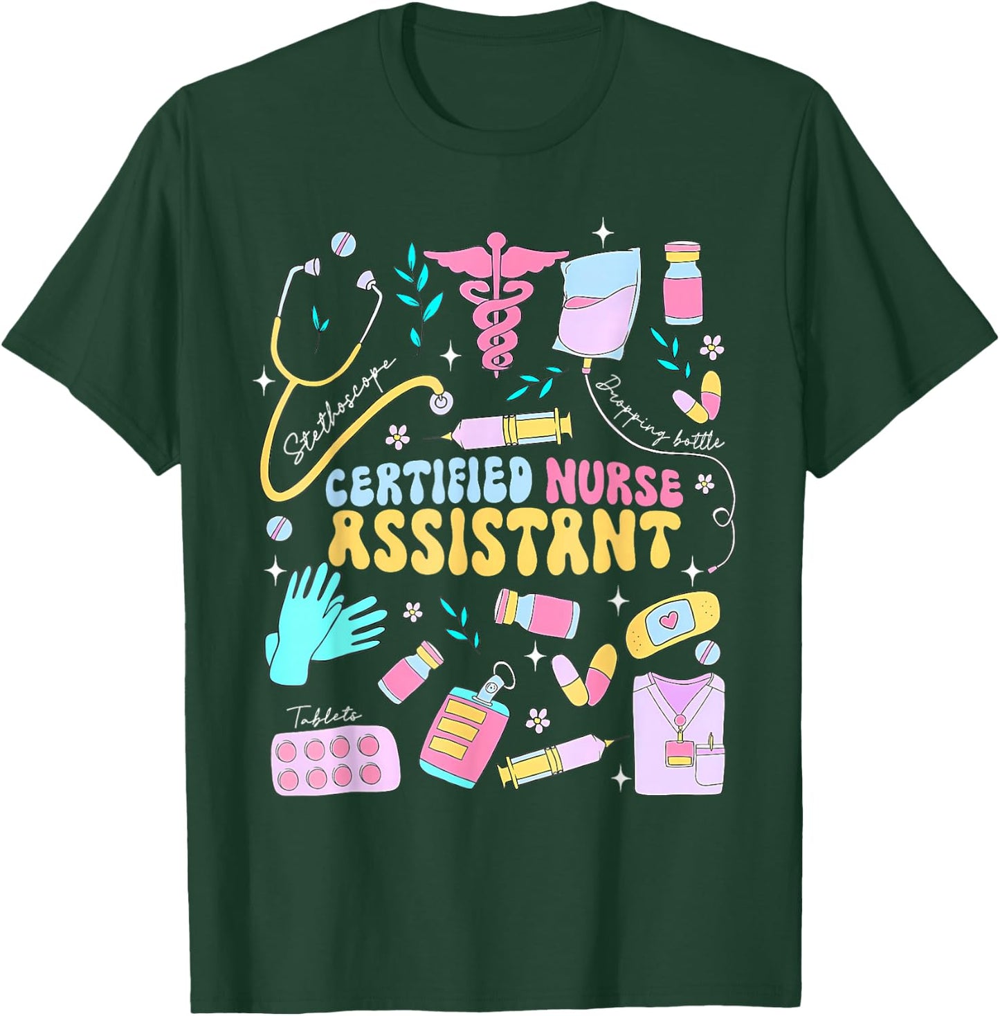 CNA Certified Nursing Assistant Funny Nurse CNA Life , Small, Black T-Shirt - T-Shirt | Forest