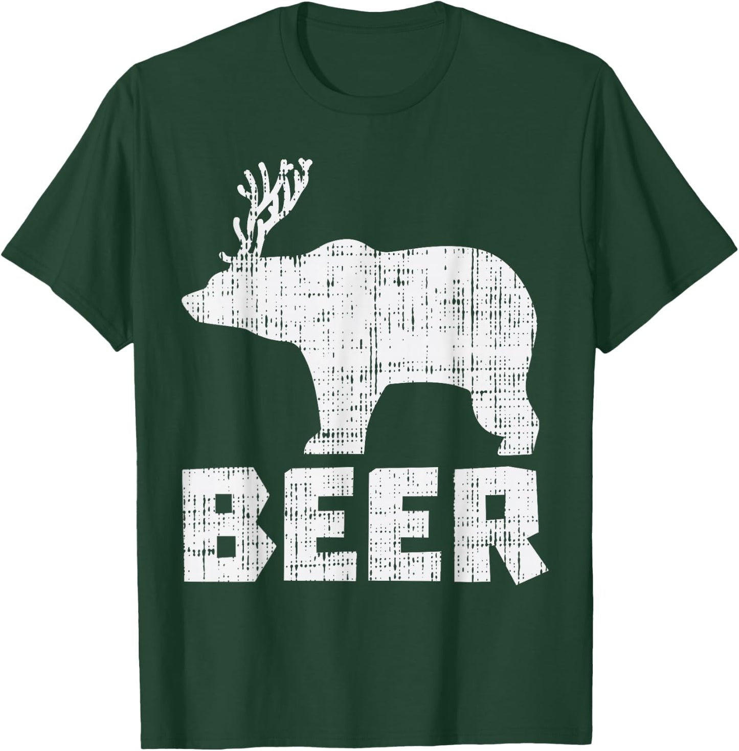 Bear Deer Beer Funny Drinking Hunting Camping Dad Uncle Gift T-Shirt - T-Shirt | Forest