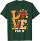 Thanksgiving Love Pre-K Teacher Turkey Autumn Fall Women Girls Kids T-Shirt - T-Shirt | Forest