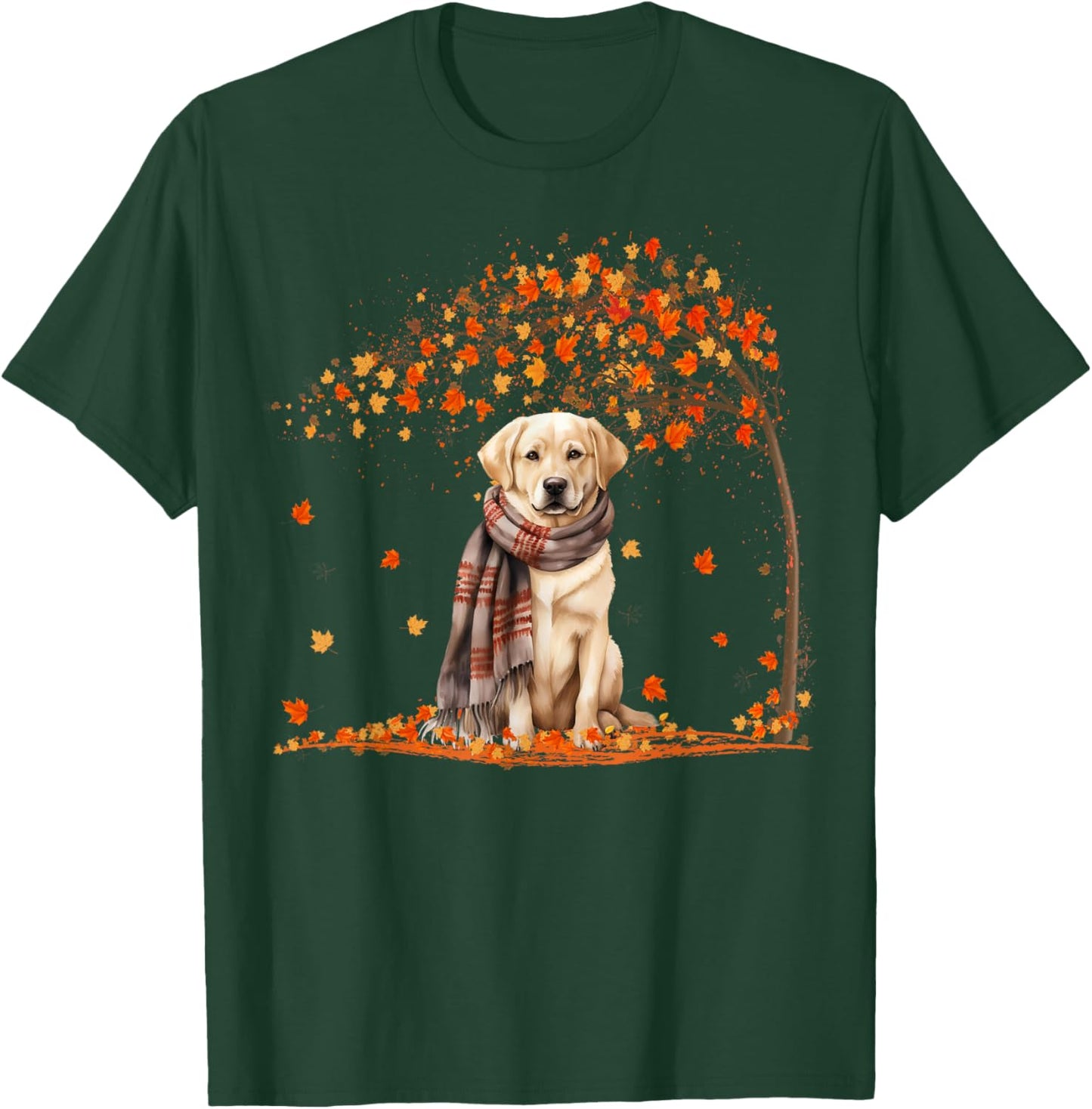 Labrador Retrievers Hello Autumn Leaf Fall For Dog Lover Men Women Girls Kids T-Shirt - T-Shirt | Forest