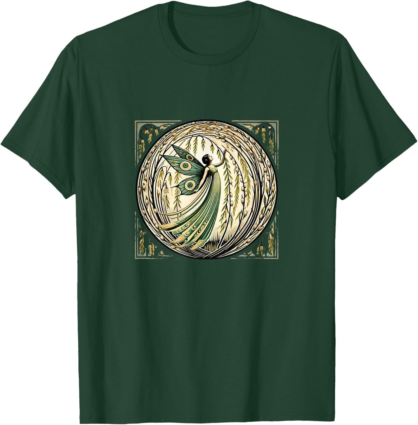 Fairy Weeping Willow Tree Illustration Fairies T-Shirt - T-Shirt | Forest