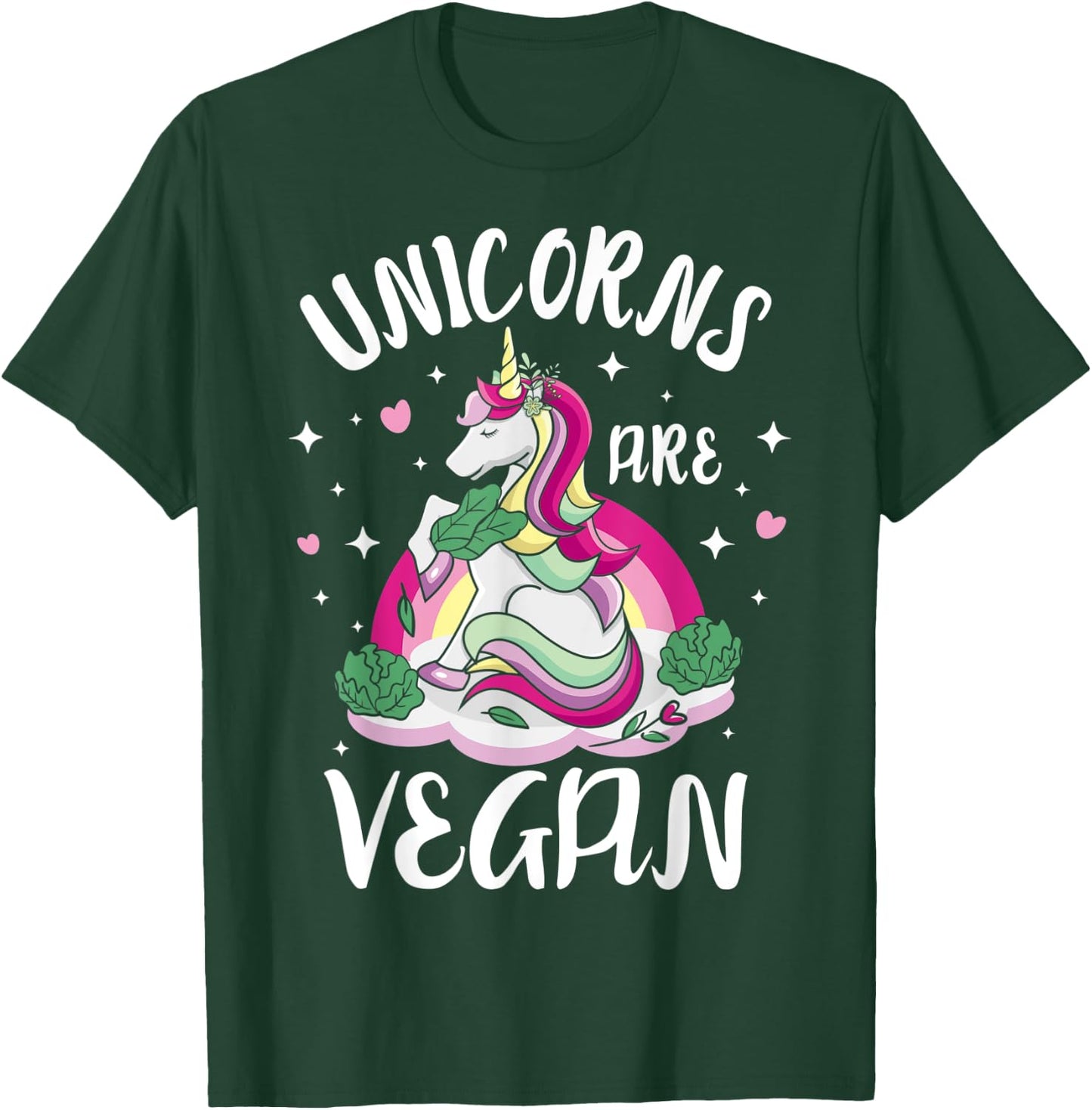 Kawaii Unicorns Are Vegan Vegetarian Design & Women T-Shirt - T-Shirt | Forest