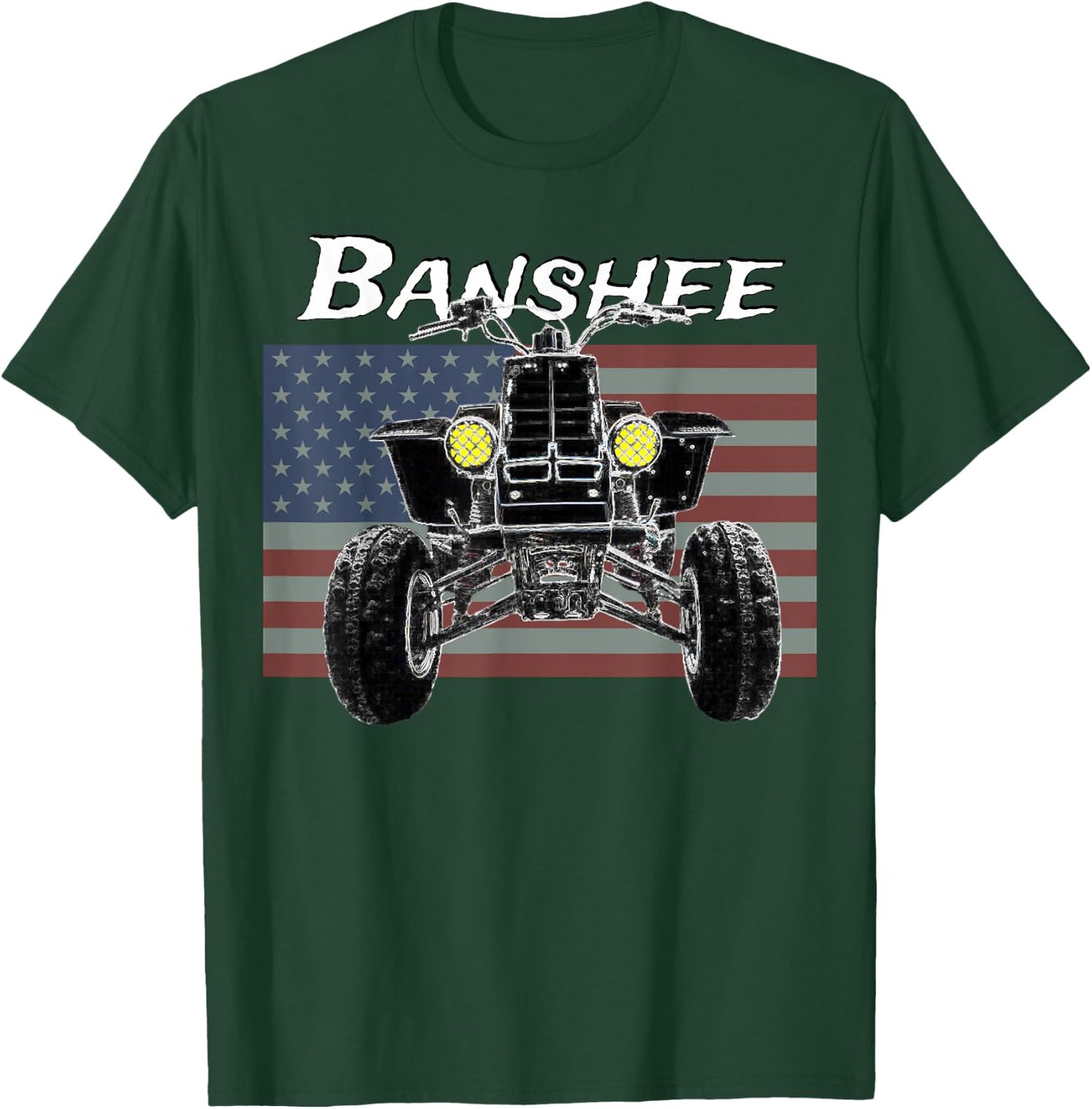 Banshee Quad, ATV, ATC, Vintage, Retro, All Terrain Vehicle T-Shirt - T-Shirt | Forest