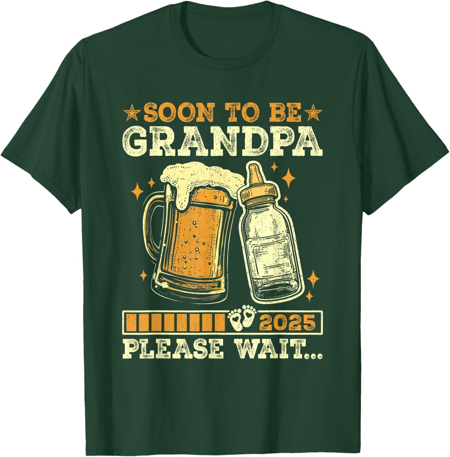 Soon To Be Grandpa 2025 Pregnancy Announcement Loading T-Shirt - T-Shirt | Forest