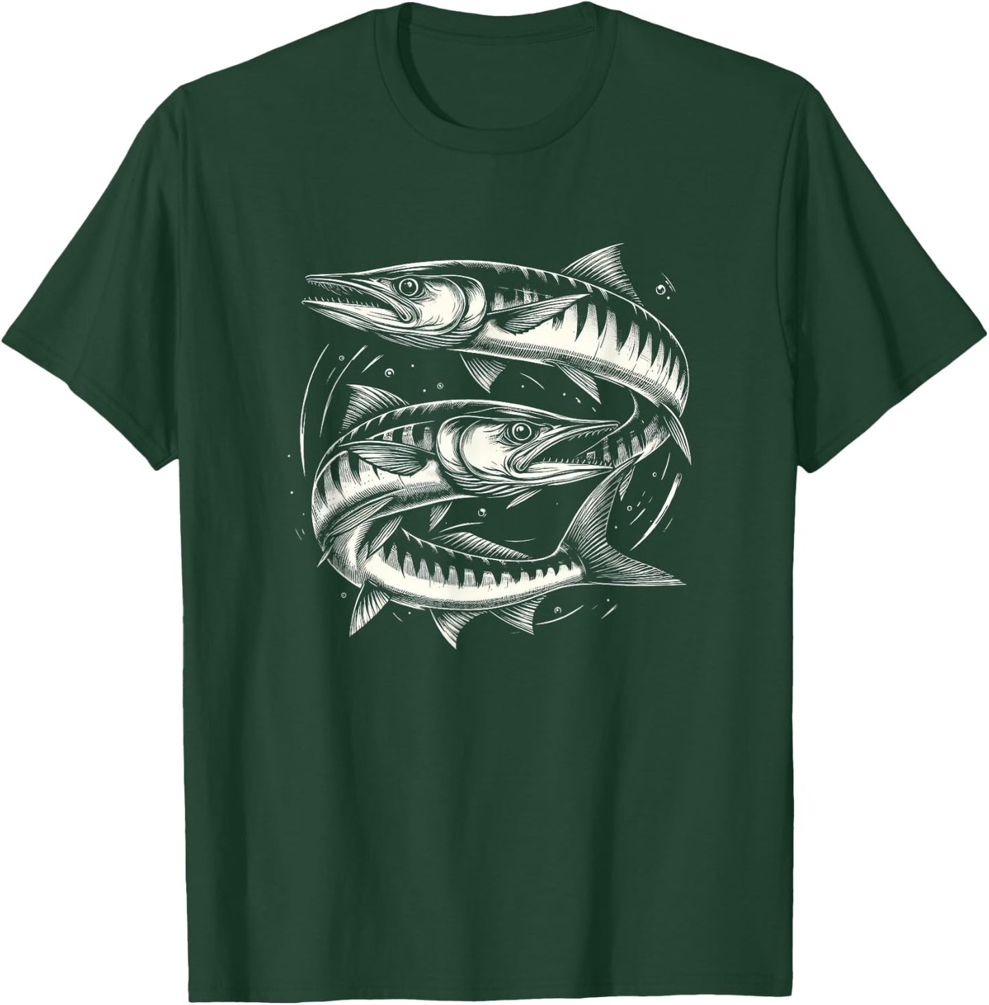 Barracuda Fish Graphic Art Design And Men T-Shirt - T-Shirt | Forest