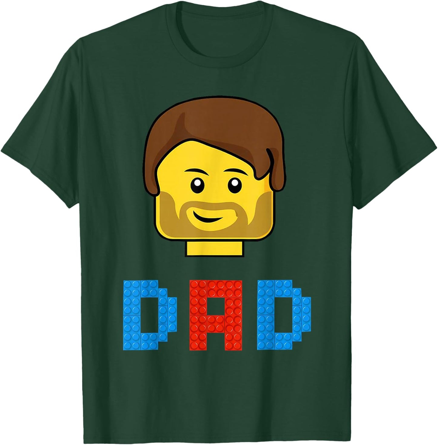 Unique Family Dad Master Builder Building Bricks Blocks T-Shirt - T-Shirt | Forest