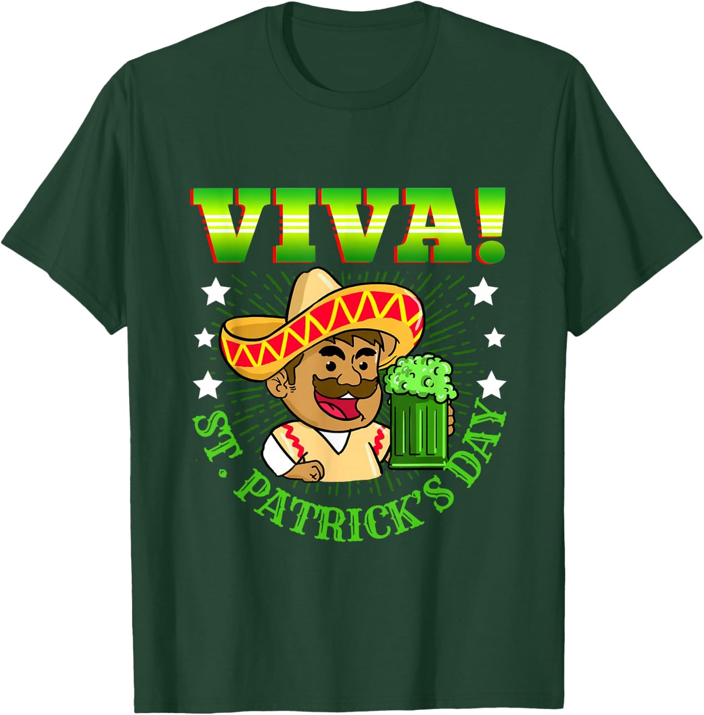 Viva St Patricks Day Irish Mexican T-Shirt - T-Shirt | Forest