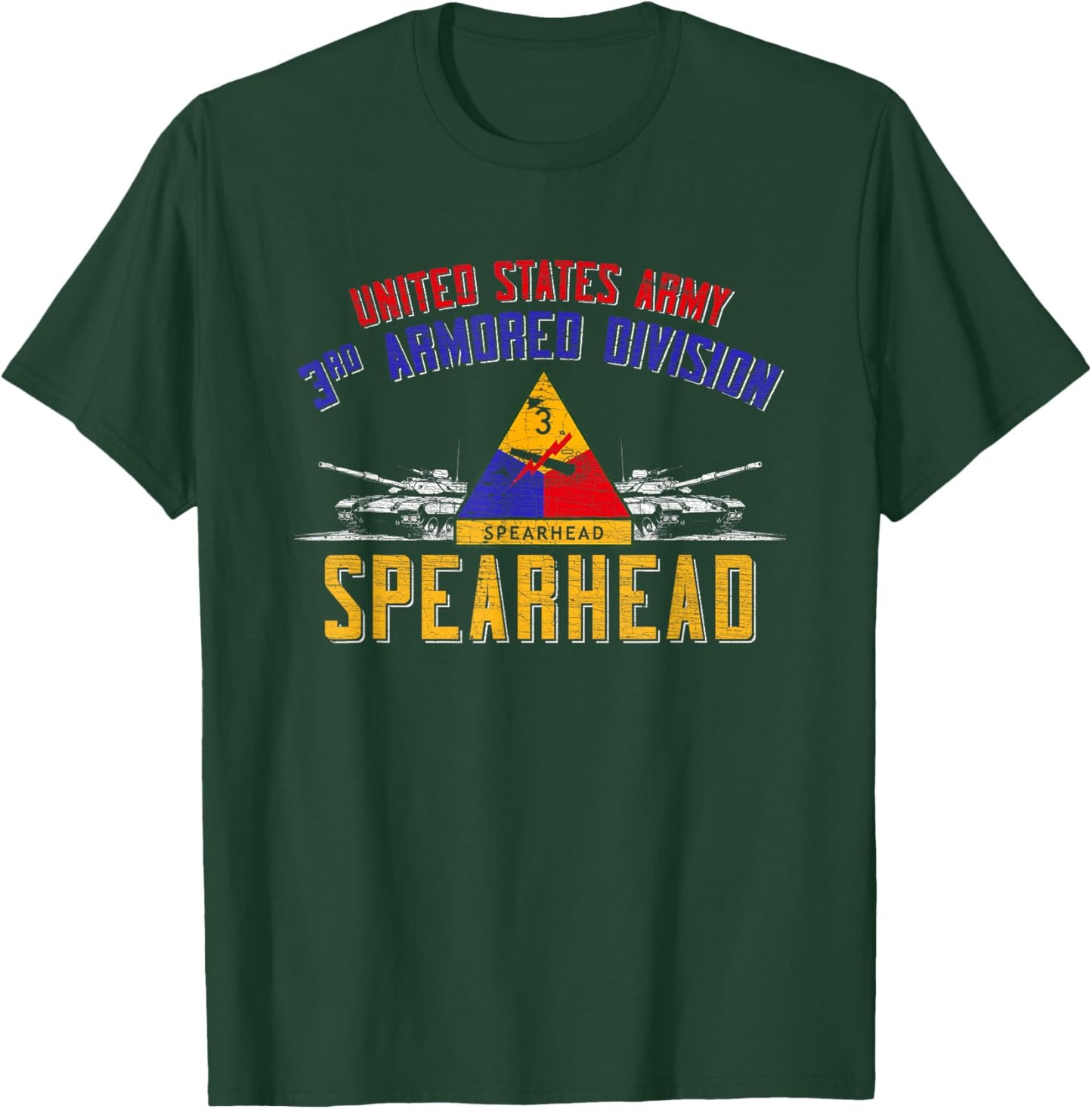 3rd Armored Division Veteran 3rd Ad Spearhead Vintage Gifts T-Shirt - T-Shirt | Forest