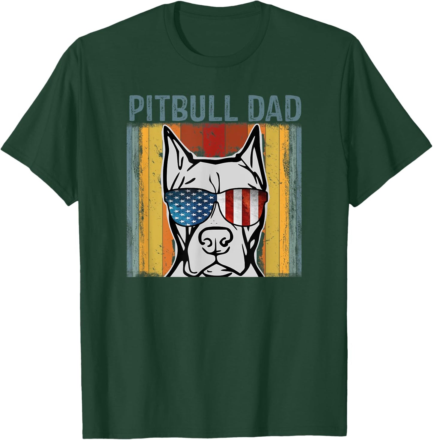 Pittie Dad for Retro Pitbull Dog Lovers Fathers Day Gift Women T-Shirt - T-Shirt | Forest
