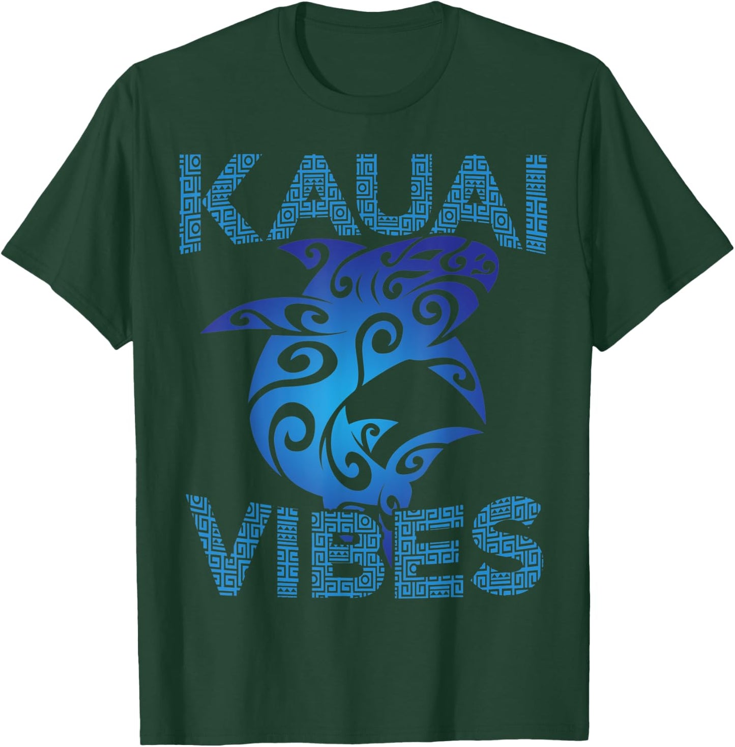 Polynesian Tribal Shark Kauai Hawaii Vibes Tropical Island T-Shirt - T-Shirt | Forest