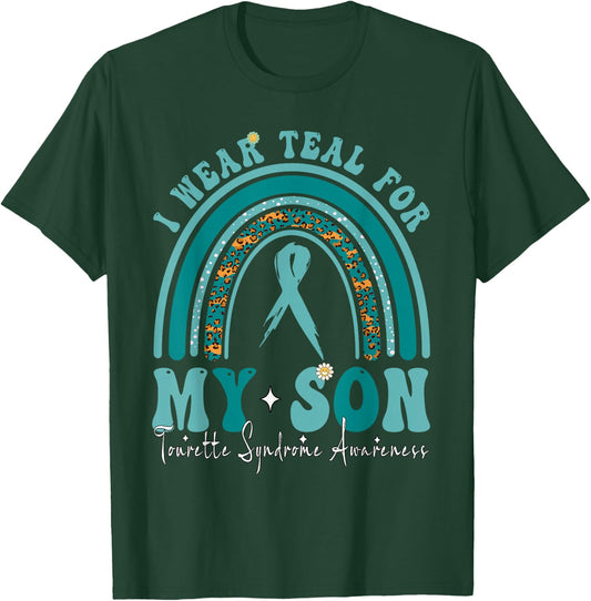 Tourette Syndrome Awareness I Wear Teal For Son Ribbon T-Shirt - T-Shirt | Forest