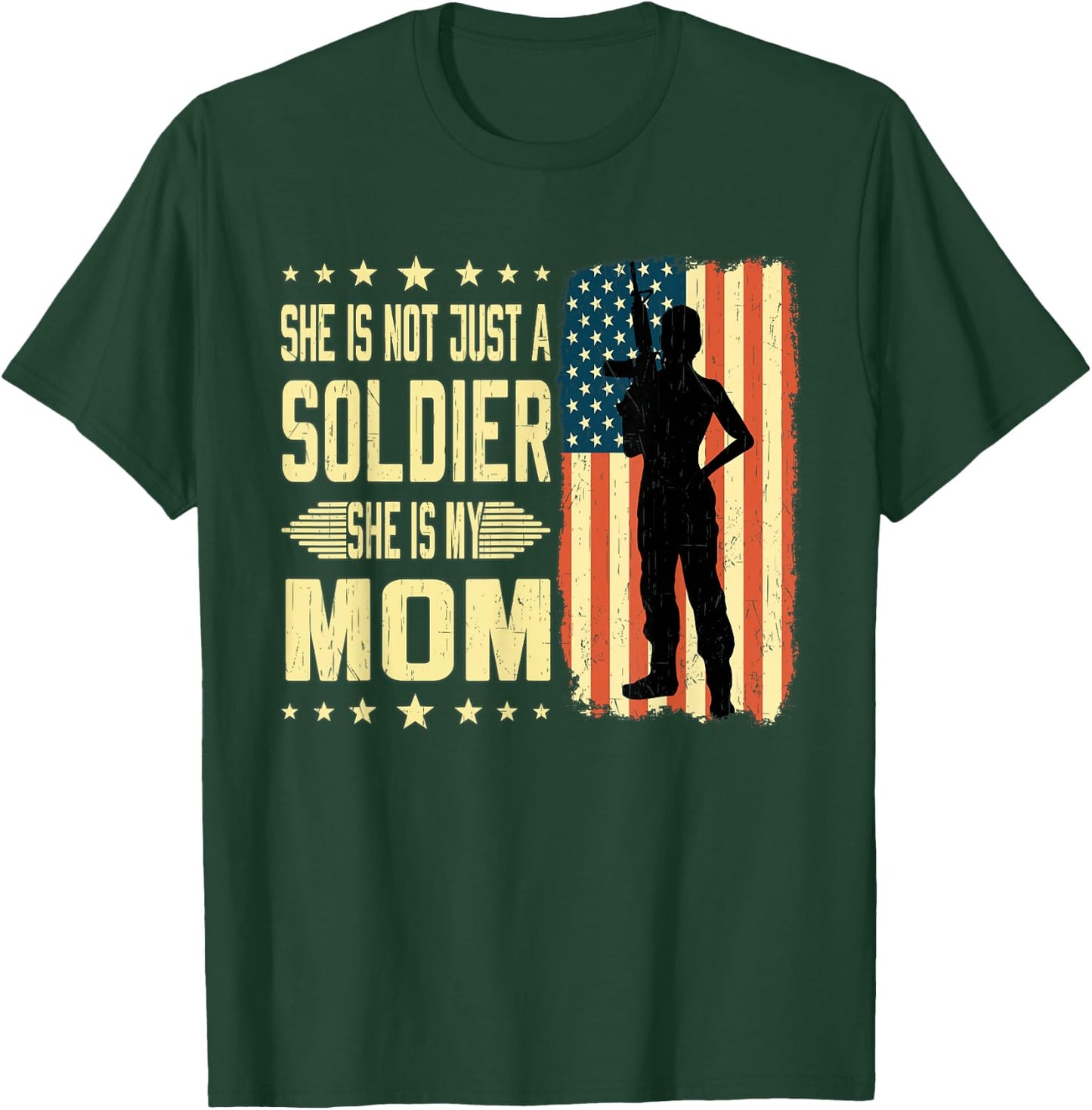 My Mom Is A Soldier Hero Proud Army Daughter Son Military T-Shirt - T-Shirt | Forest