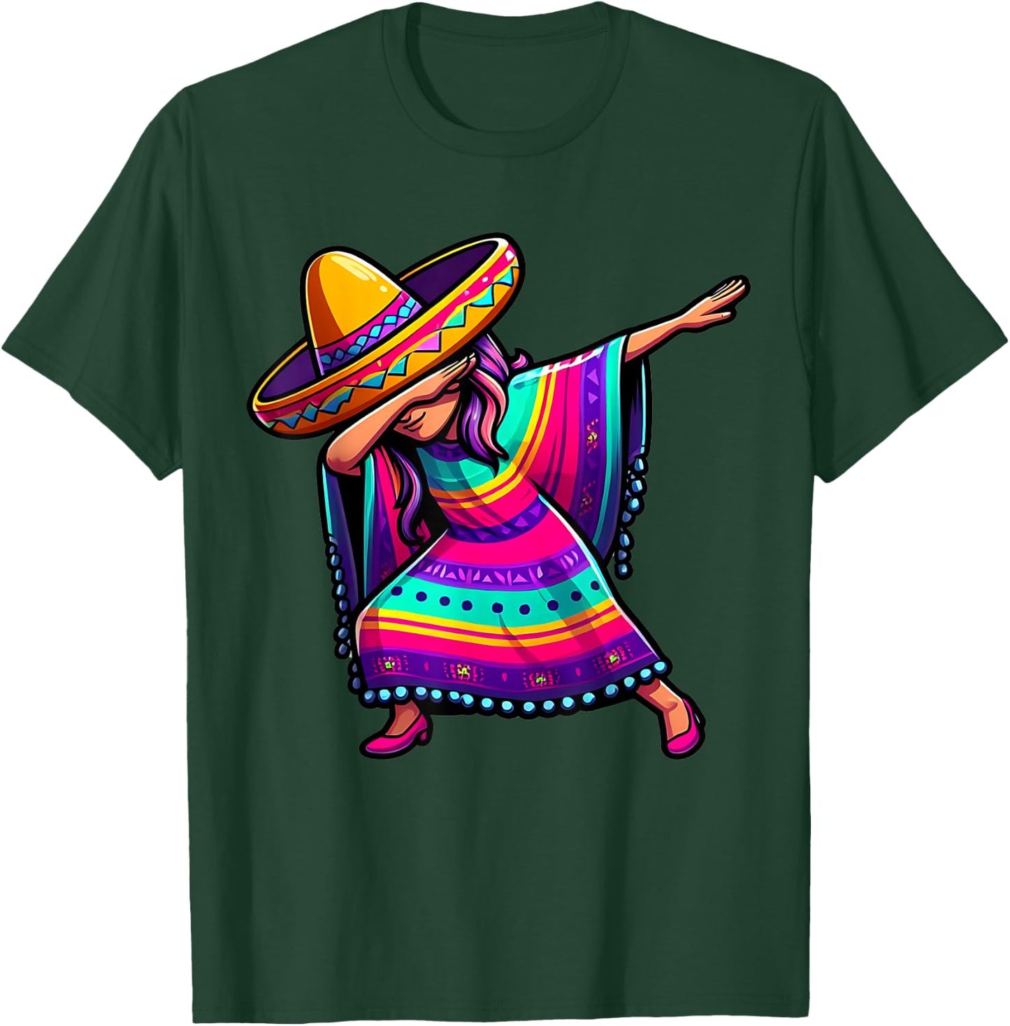 Dabbing Mexican Poncho Cinco de Mayo Mexican Fiesta Party T-Shirt - T-Shirt | Forest