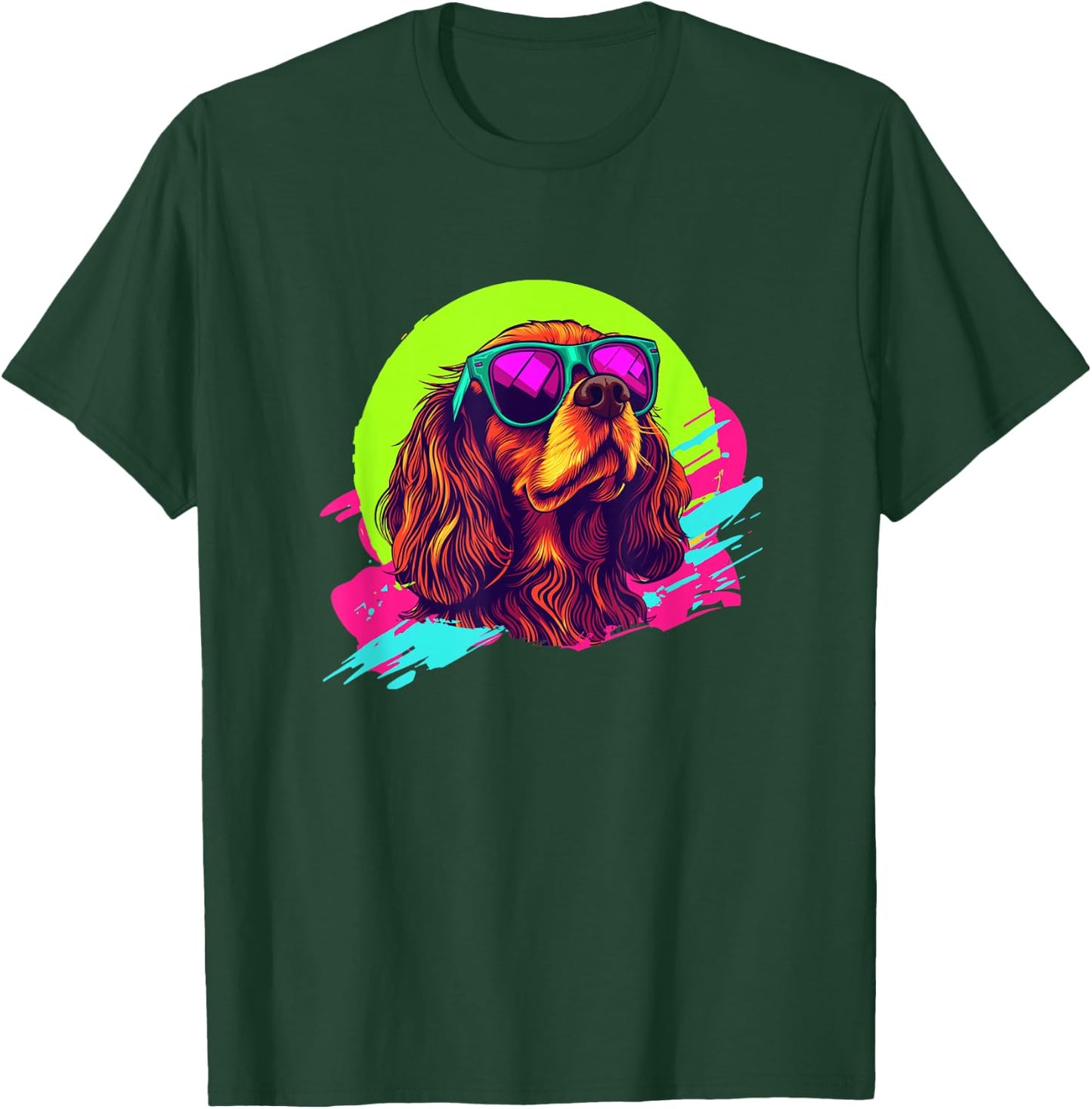 Retro Vintage 80s Ruby Cavalier Charles Spaniel T-Shirt - T-Shirt | Forest