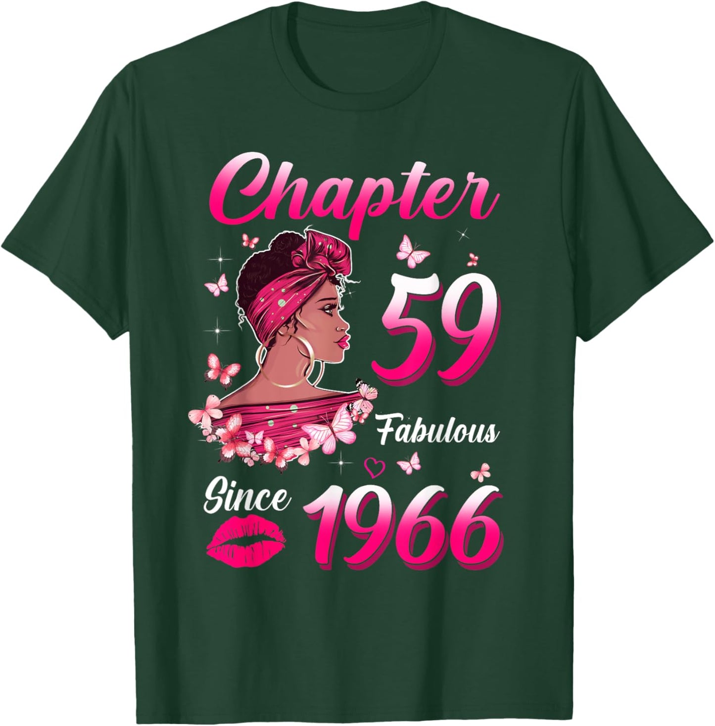 Chapter 59 Fabulous Since 1966 59th Black Women Birthday T-Shirt - T-Shirt | Forest