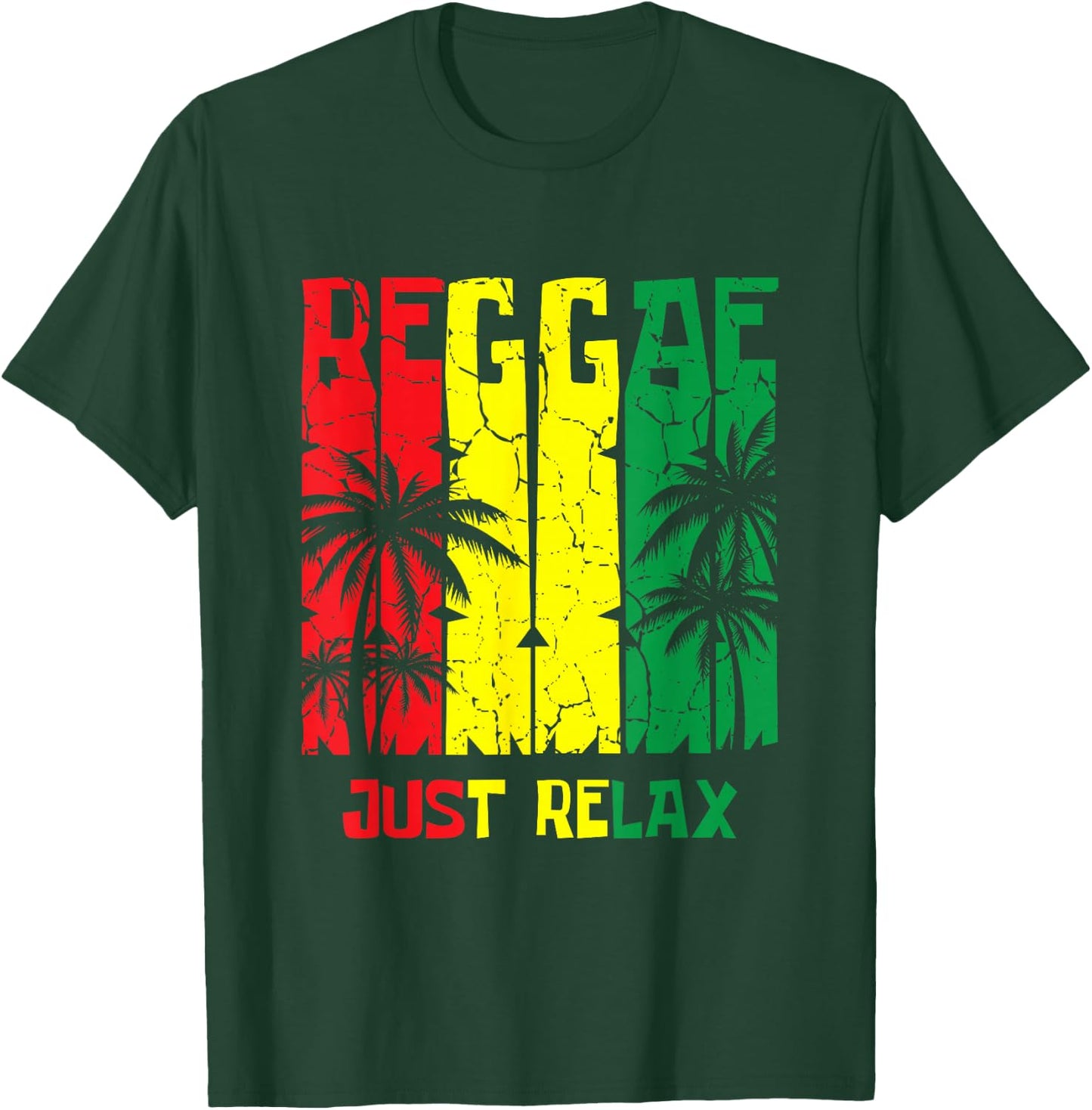 Reggae Jamaica Palm Trees Stoner Weed Smoker Relax T-Shirt - T-Shirt | Forest
