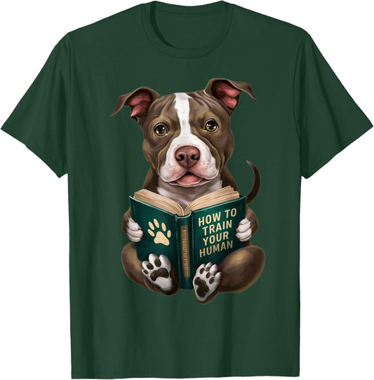 American Pitbull Dog, Puppy, How to Train Your Human, Funny T-Shirt - T-Shirt | Forest