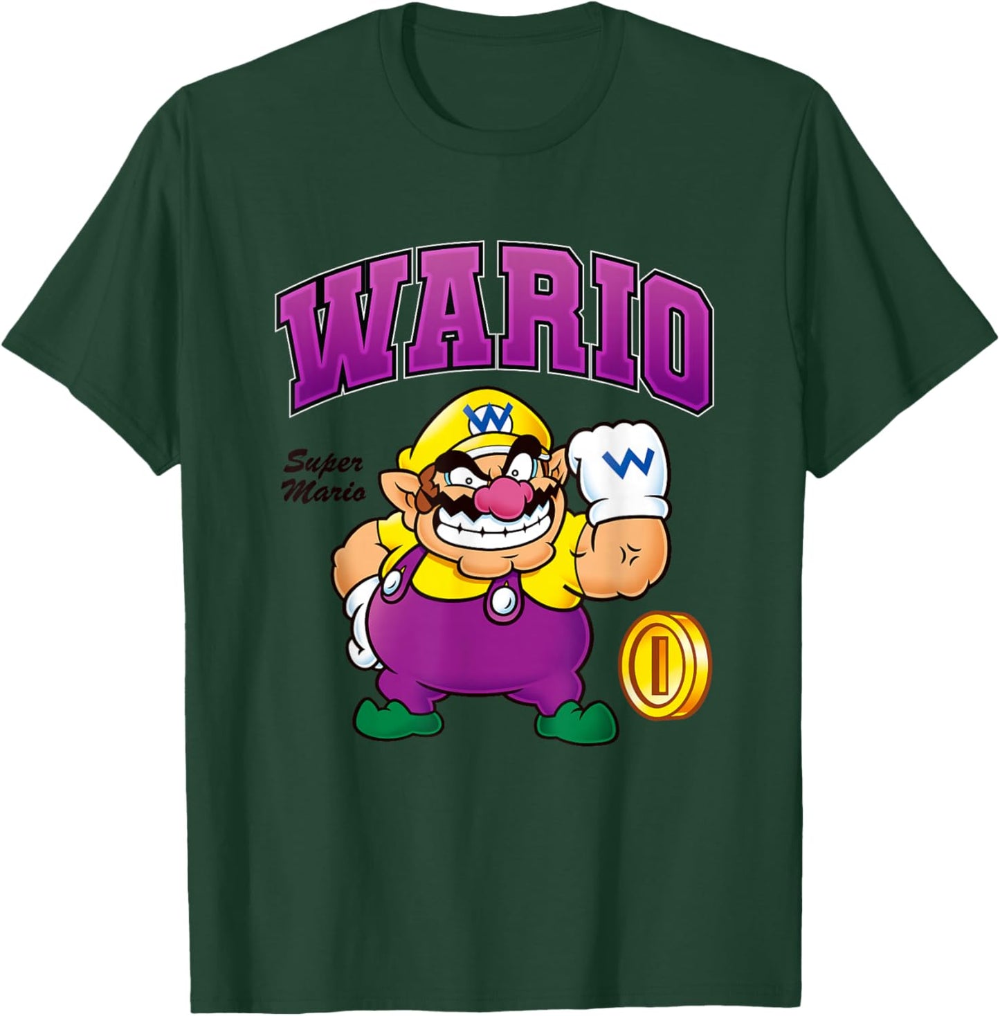 Super Mario Bros Wario Big Character Portrait T-Shirt - T-Shirt | Forest