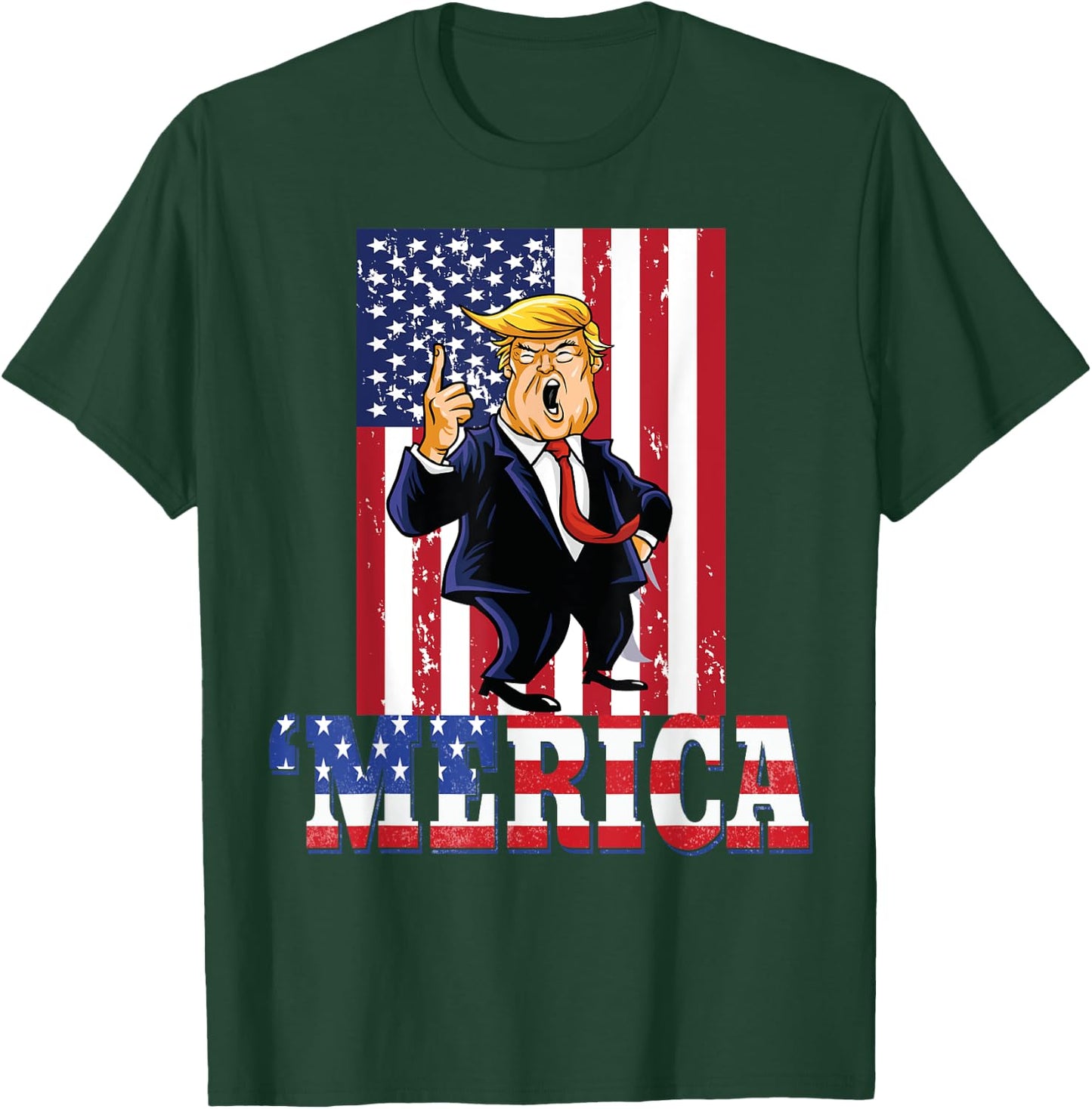 Trump 4th of July Merica Men Women Patriotic T-Shirt - T-Shirt | Forest