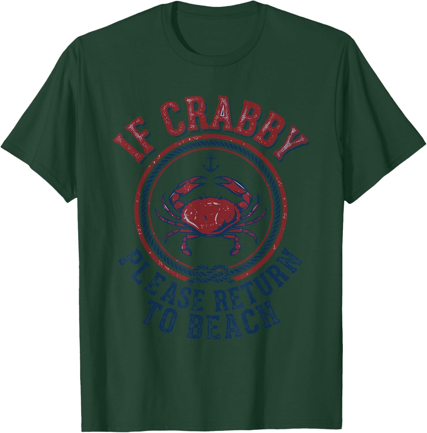 If Crabby Please Return to Beach Retro Crab Sunshine T-Shirt - T-Shirt | Forest