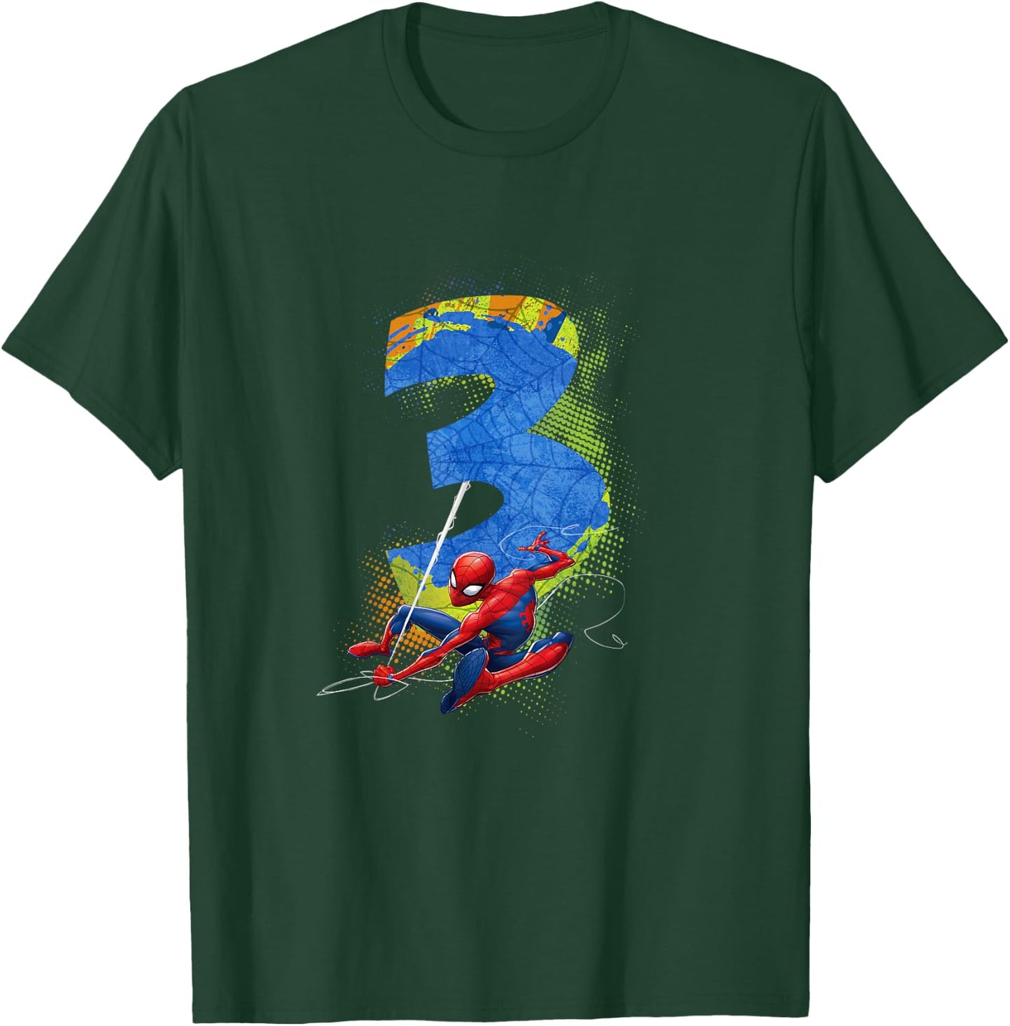 Kids Marvel Super Heroes Spider-Man 3 Year Old Third Birthday T-Shirt - T-Shirt | Forest
