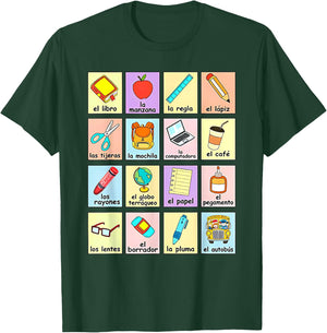 Maestra Bilingual Back to School Spanish Teacher Student T-Shirt - T-Shirt | Forest